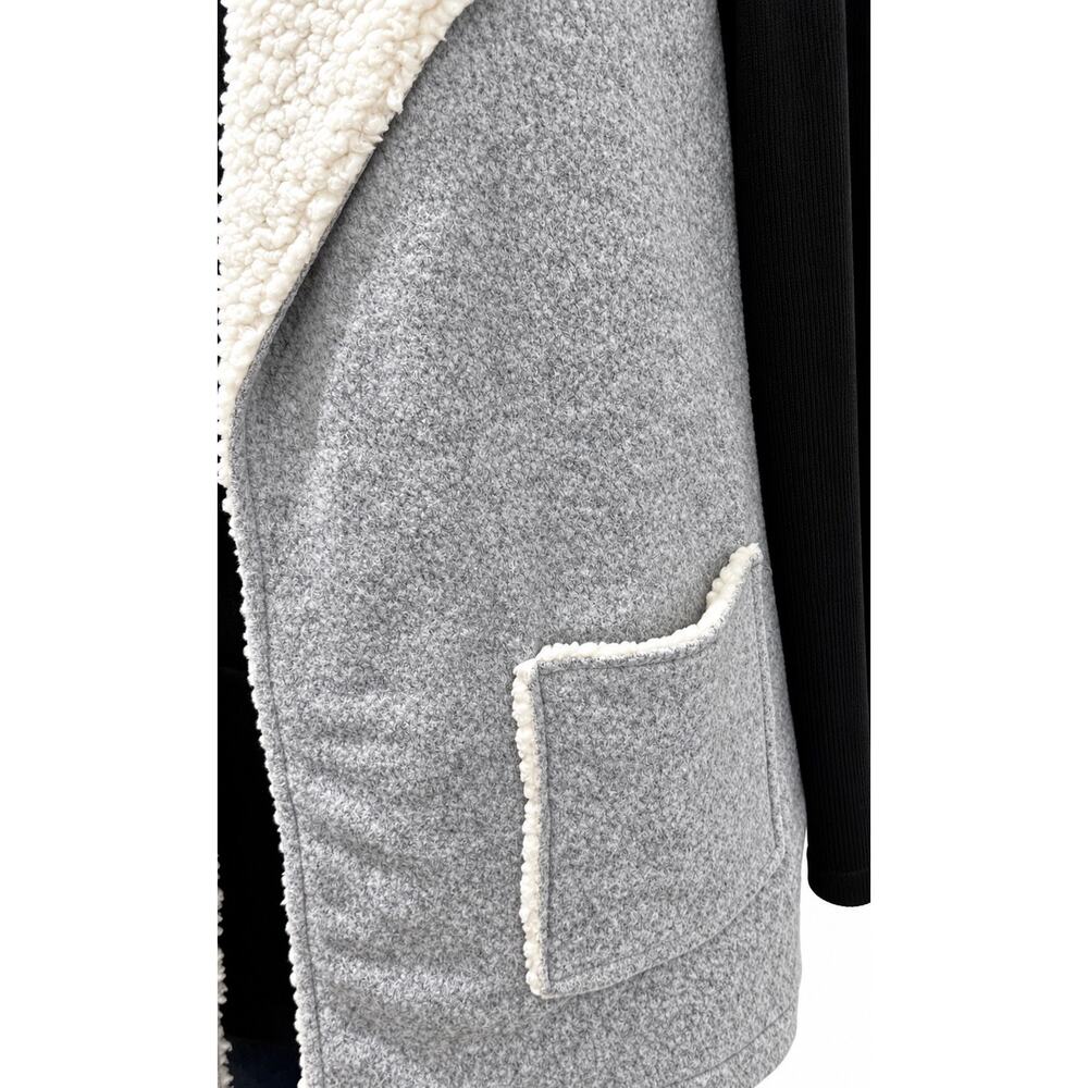 Hem and Thread Heather Grey Cozy Fleece Longline Reverse Vest Large NWOT - Picture 4 of 6